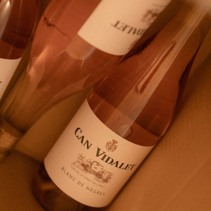 tres botellas de Blanc de Negres de Bodegas Can Vidalet Mallorca
