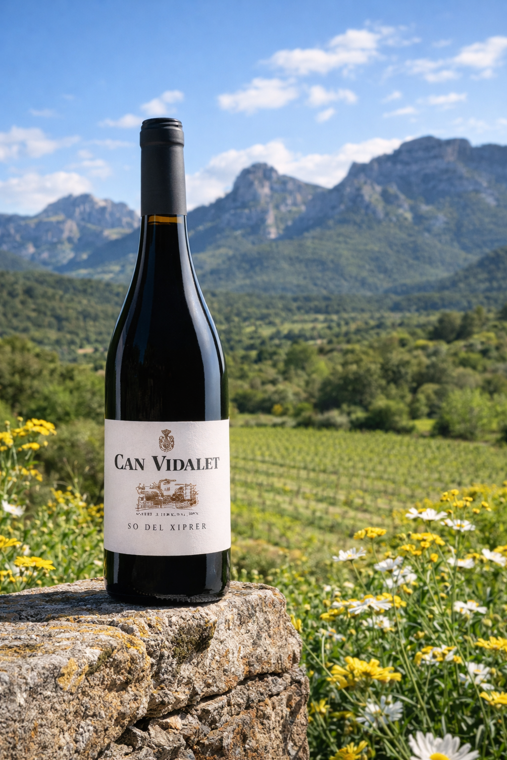 Descubre So del Xiprer de Can Vidalet, vino tinto elegante de Mallorca con notas de fruta madura y hierbas mediterráneas, elaborado cerca de Pollença.